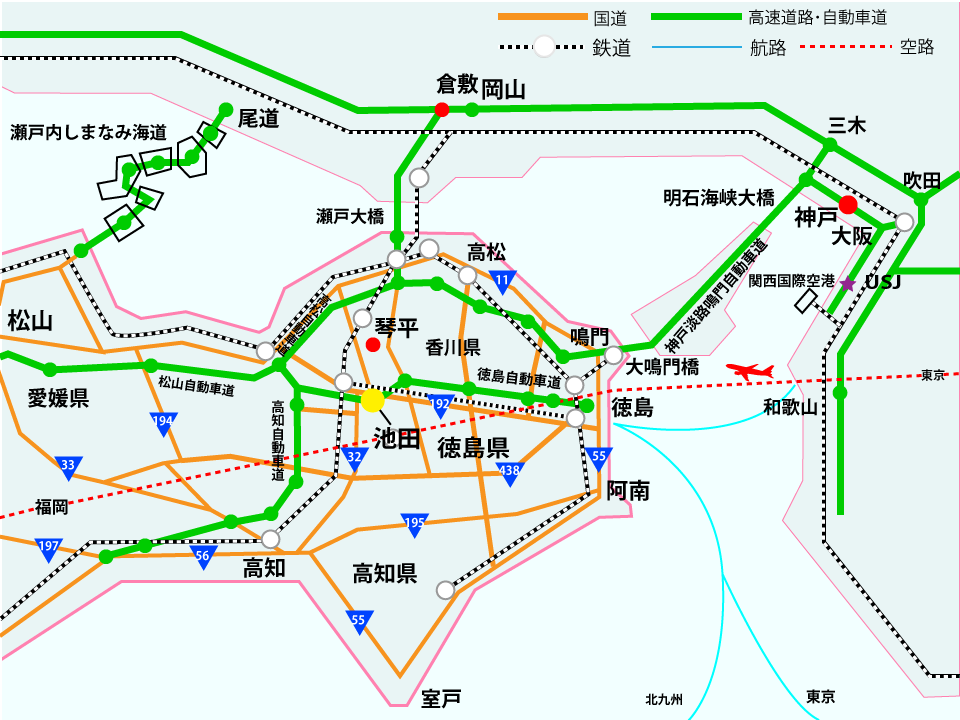 池田市のアクセス地図