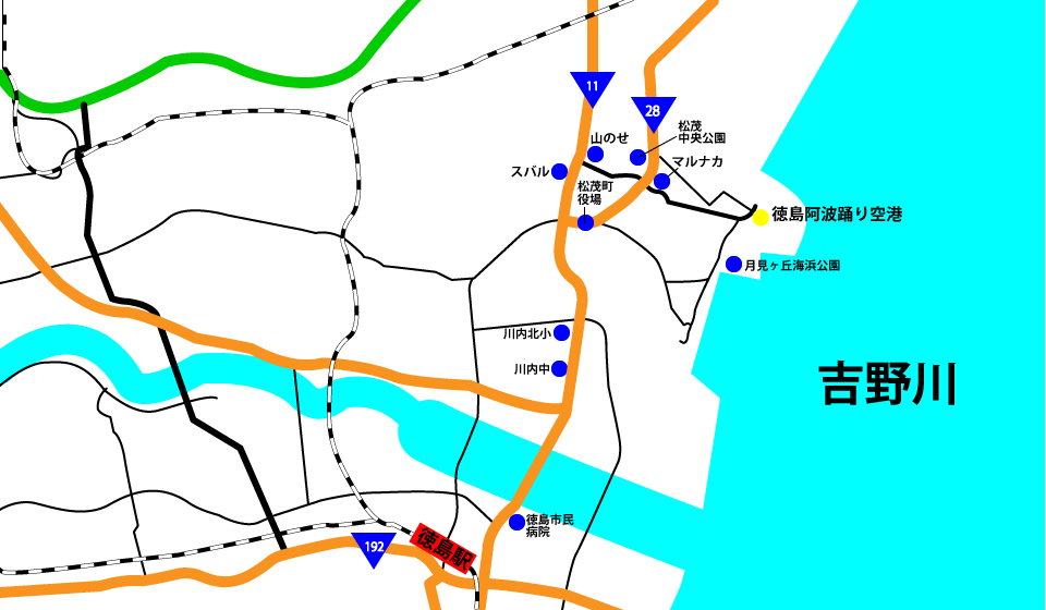 徳島空港の会場周辺図